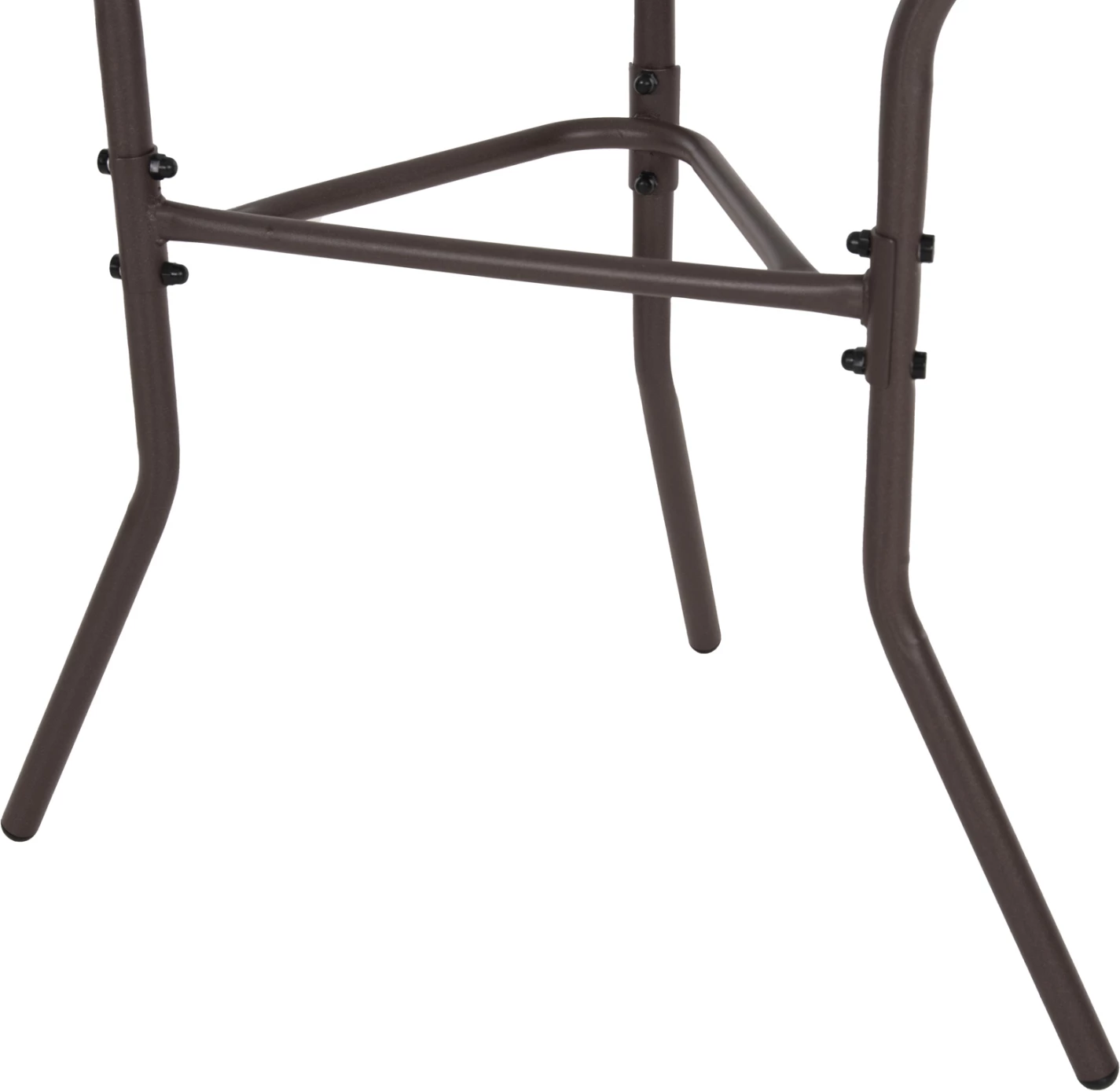 Tavolinë gjysmë rrethore LIMA, metalike, ngjyrë kafe, me sipërfaqe xhami, FH5967.02, 70x40x64,5H cm