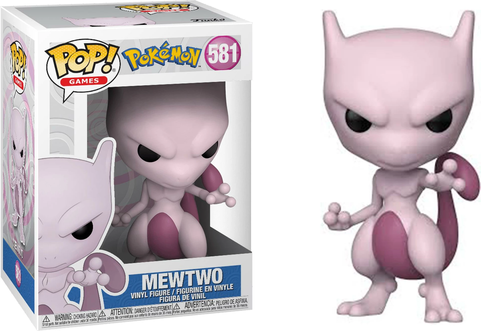 Figurinë Funko POP Games Pokemon Mewtwo (EMEA), vinyl, vjollcë e çelët