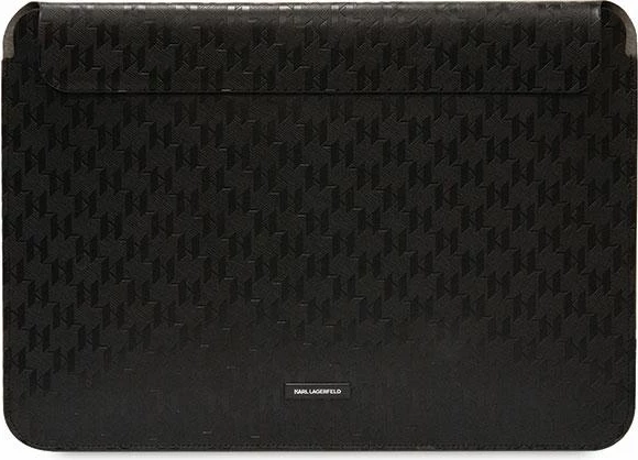 Mbështjellës laptopi Karl Lagerfeld Saffiano Plaque, 14", lëkurë eko, e zezë