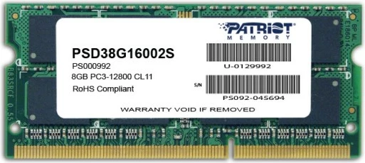RAM memorie Patriot Memory, 8 GB, 1600 MHz