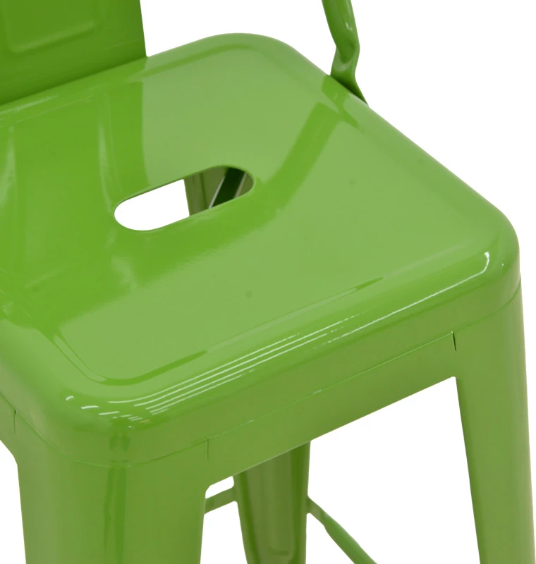 Karrige për bar me shpinore, metalike, ngjyrë e gjelbër, Utopia, 42x42x86cm