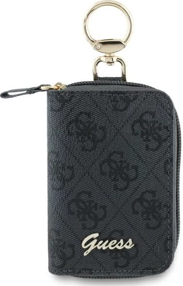 Pouch për kabllo Guess Cable Pouch Triangle 4G, lëkurë ekologjike, i zi
