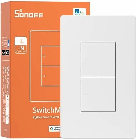 switch smart muri SONOFF ZBM5-2C-120W Zigbee 3.0 1-kanal 10A, bardhë
