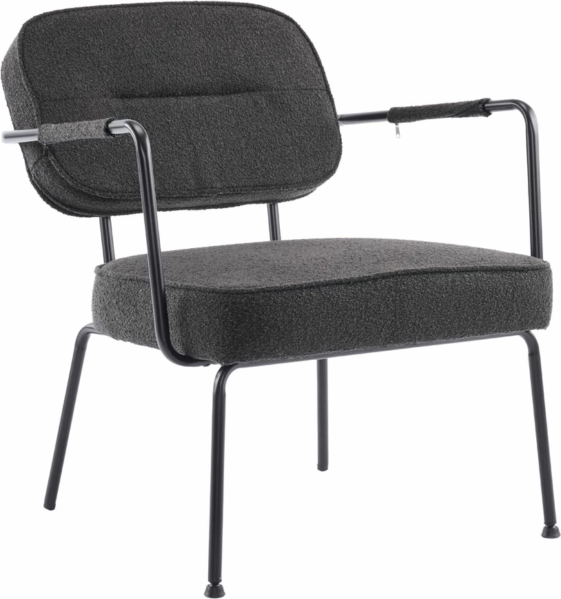 Karrige e ulët Prisley, e zezë, 73x66x78