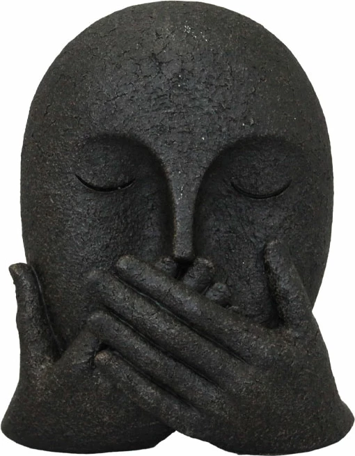 Dekor fytyre SOUS, polirezine e zezë, 14.5x9.5x17cm