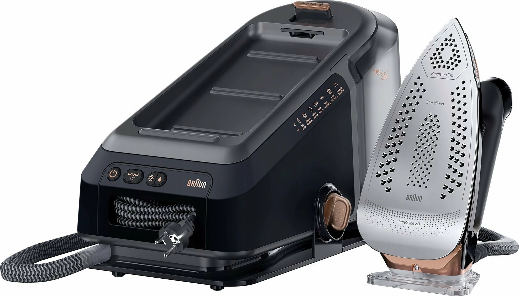 Hekur me gjenerator avulli Braun CareStyle 7 Pro IS 7286 BK 2700W 8 bar 2L, i zi