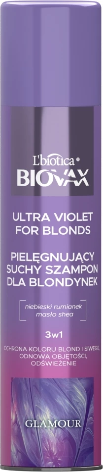 Shampon i thatë për femra BIOVAX Ultra Violet për bionde, 200ml