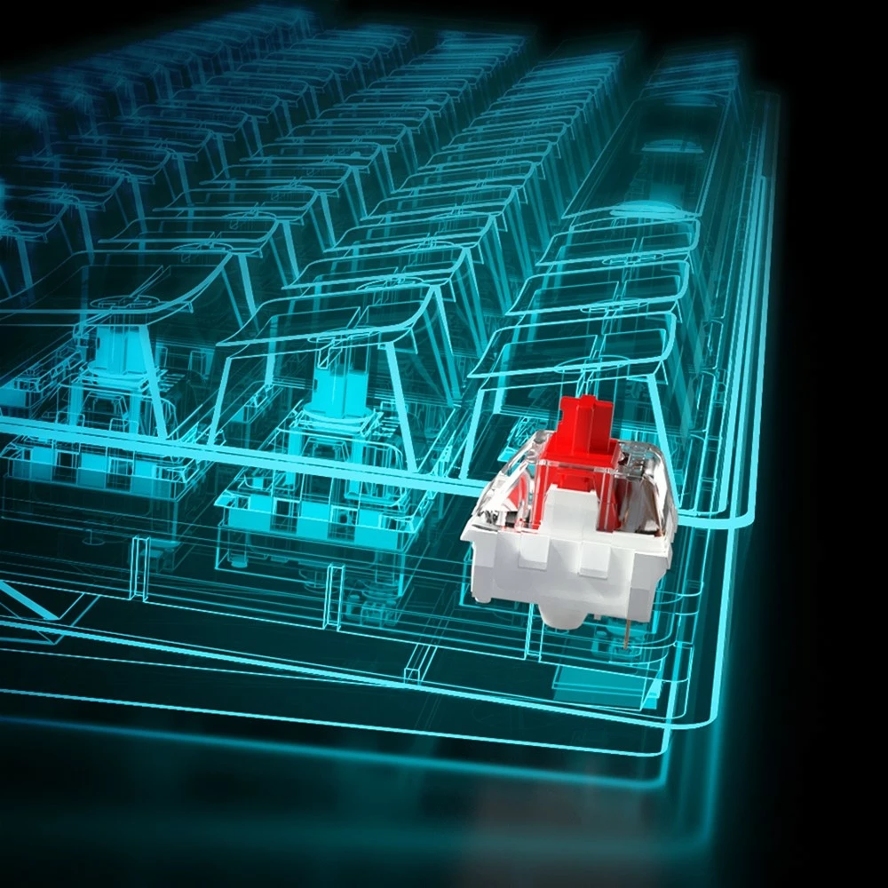 Kasë mekanike SHARKOON SKILLER SGK50 S4, Kailh Red, 60%, RGB, bardhë/zi