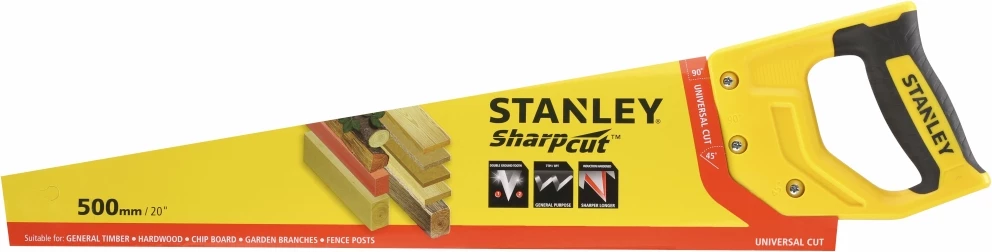 Sharrë dore Stanley STHT20367-1, teh 500 mm, verdhë/zezë