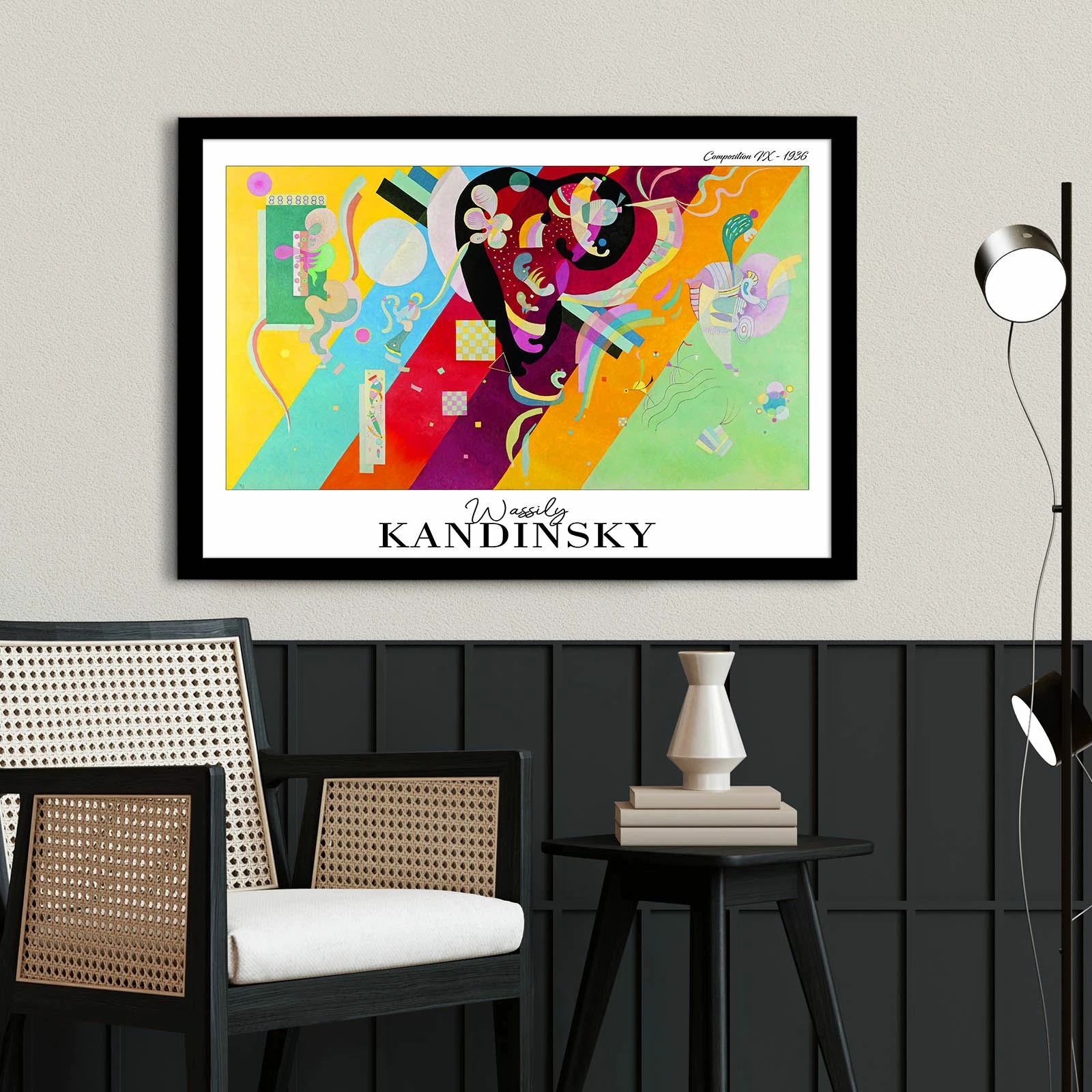 Pikturë dekorative me kornizë, shumëngjyrëshe, Wallity, 4262SYHKANDINSKY-006, 42x62cm