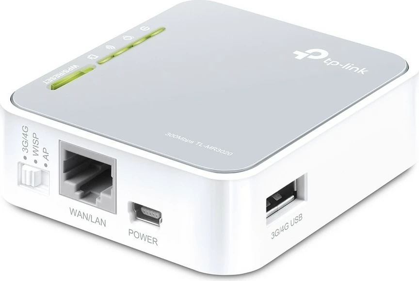 Router TP-Link TL-MR3020, Wi-Fi 4, 3G, Ethernet LAN, Silver, White