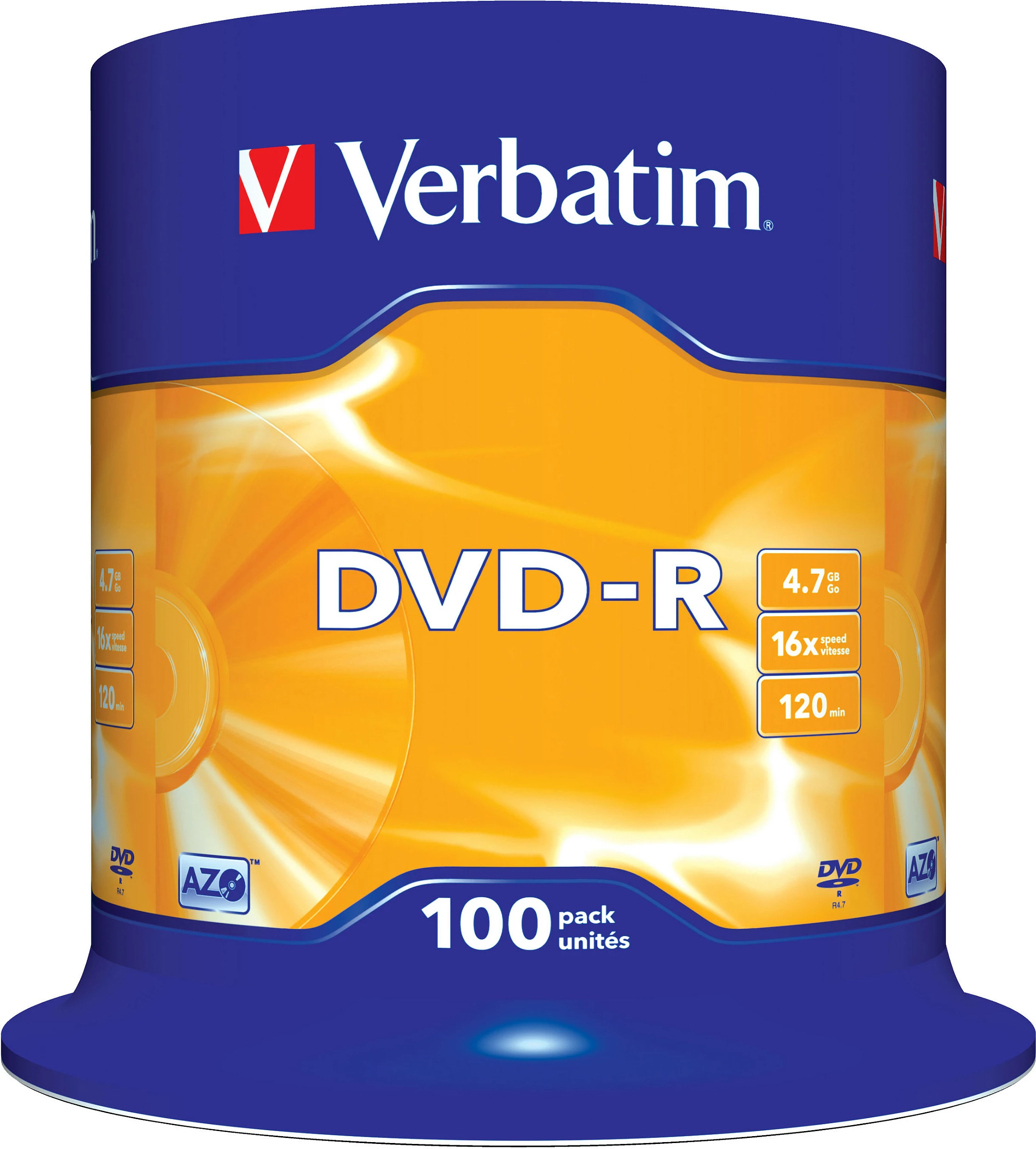 DVD-R Verbatim 4.7GB 16x, 100 copë, Matt Silver