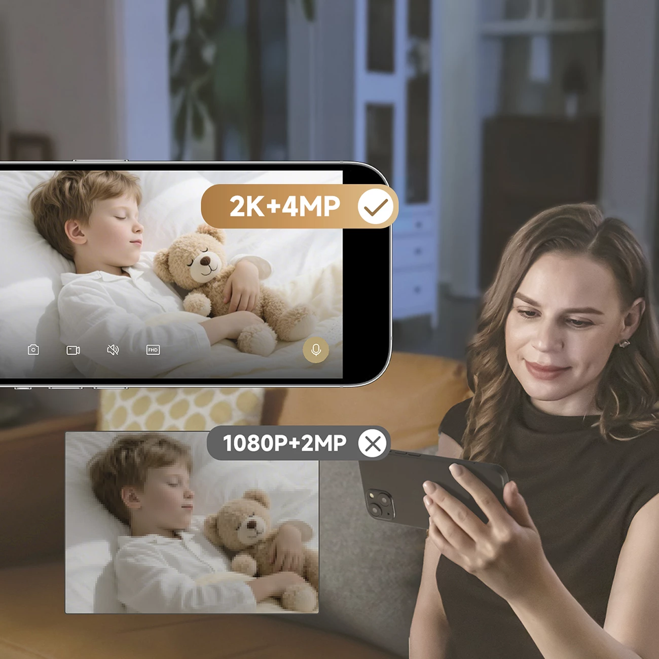 Kamerë e brendshme smart, Dreame Navo Care 1 InCam A131, 2K 4MP 360° pan/tilt, Wi‑Fi 2.4/5GHz, dy‑drejtim audio, microSD deri 256GB, e bardhë