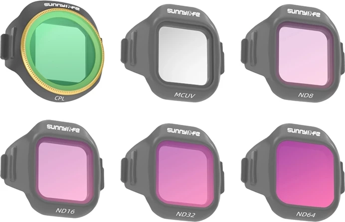 Set filtrash për dron, Sunnylife N5P-FI099, MCUV + CPL + ND8/ND16/ND32/ND64, për DJI Mini 5 Pro, set 6 copë