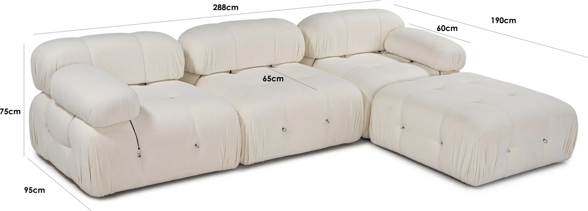 Këndare Atelier del Sofa, Bubble, bezhë, L1-O1-1R-PUF