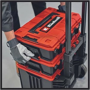 Kuti veglash me rrota Einhell E-Case Tower, 1x L + 2x S, e zezë/kuqe