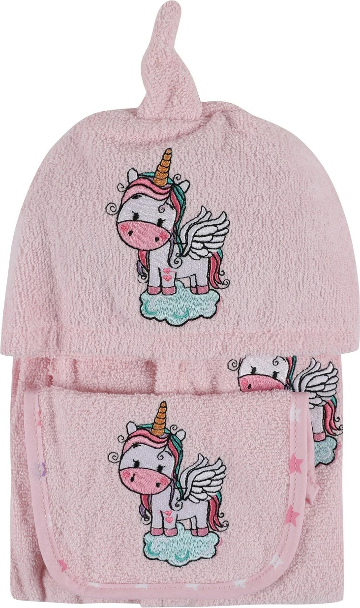 Set banjo për bebe, temë unikorn, rozë, për moshën 0-2 vjet