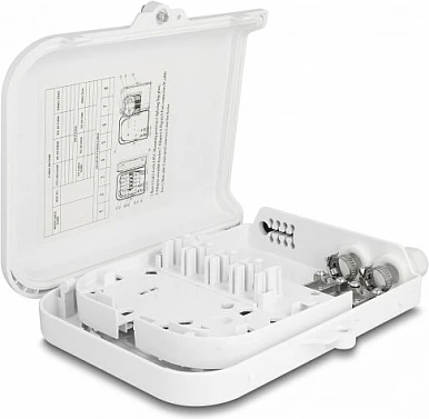 Kuti shpërndarëse fiber optik DeLOCK 8-Port, IP65, për brenda/jashtë, e bardhë