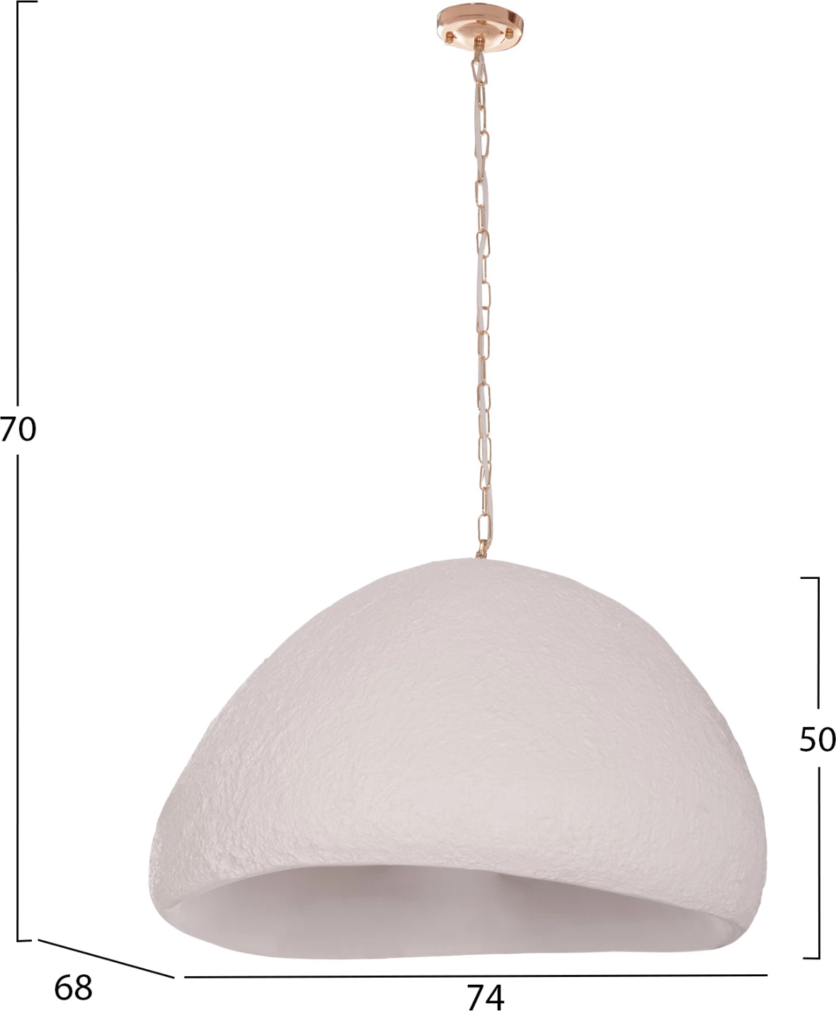 Llambë tavani varëse JAYLEN, fibër-cement, e bardhë, FH4703.02XL, 74x68x50-70Hcm