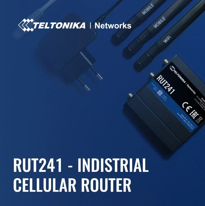 Router Teltonika RUT241, 4G LTE Cat4, WiFi 802.11b/g/n, 1x WAN/LAN + 1x LAN 10/100, 1x SIM, VPN