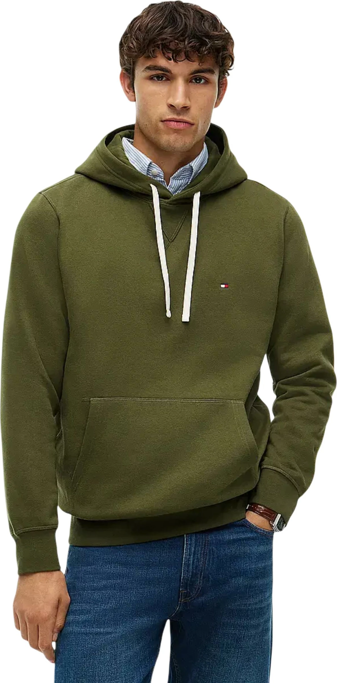 Duks me kapuç për meshkuj Tommy Hilfiger MW0MW39997, i gjelbër