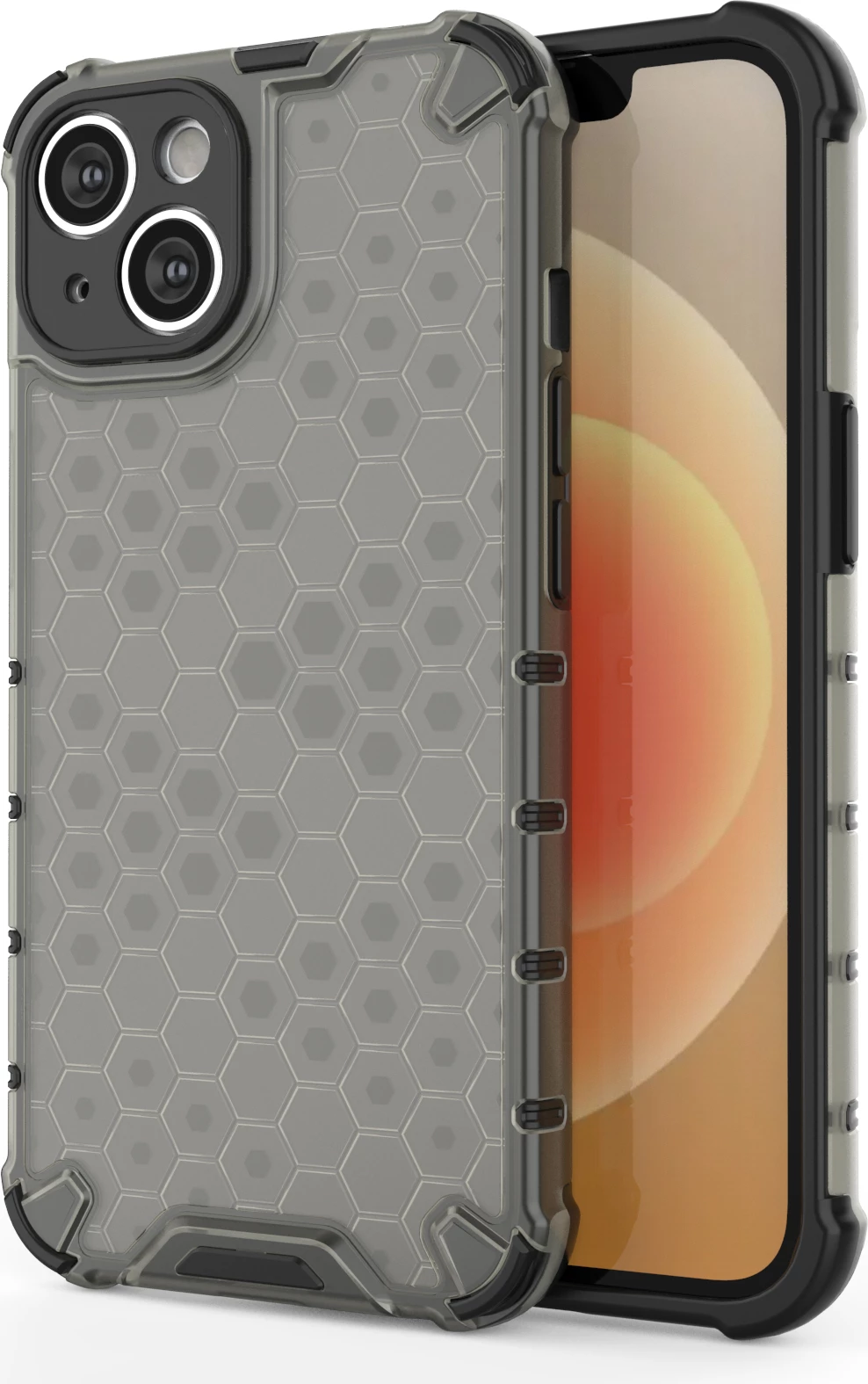 Mbështjellës Hurtel Honeycomb për iPhone 14, i zi