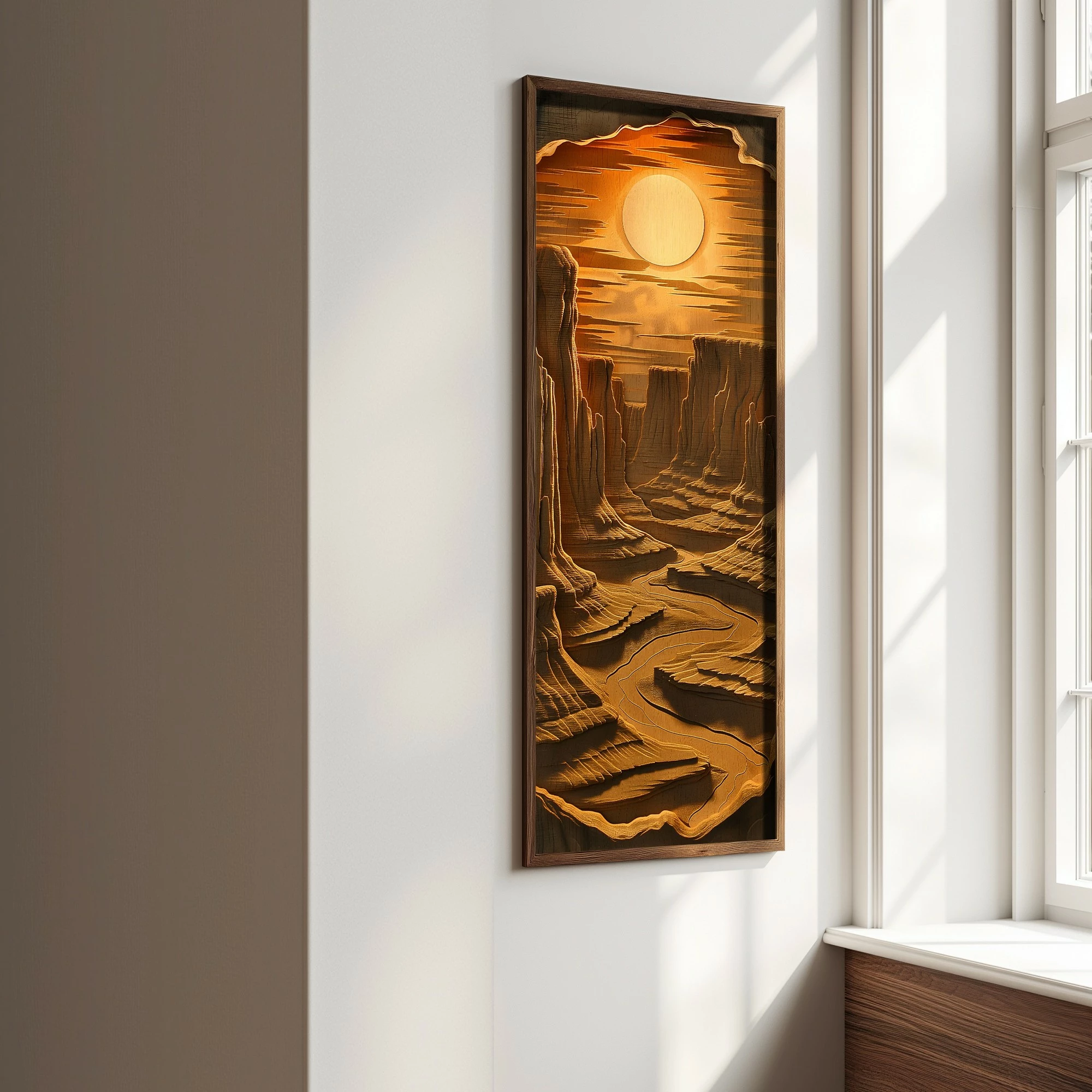 Pikturë dekorative me kornizë MDF, shumëngjyrëshe, Wallity LONG020-S/120-40, 40x120cm