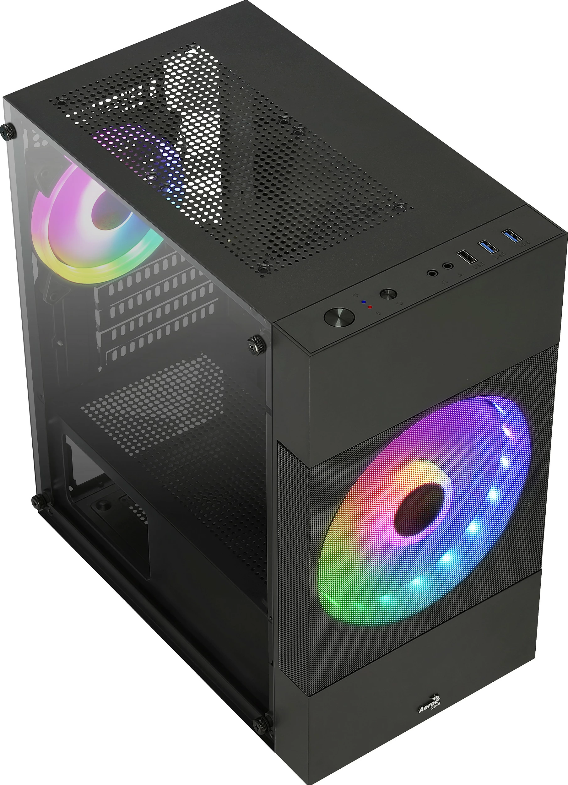 Kasë Aerocool Atomic Lite v1, Mini Tower, microATX/Mini-ITX, RGB, e zezë