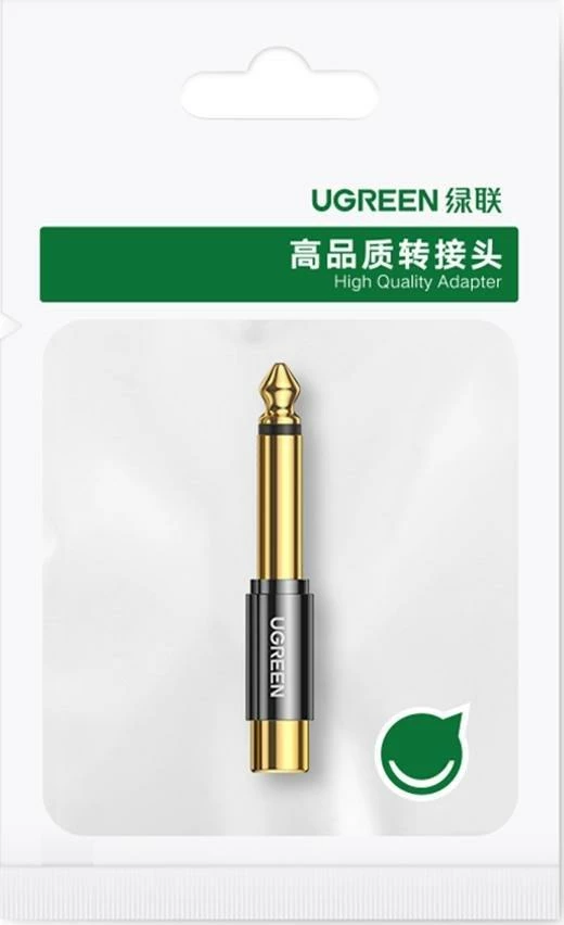 Adapter audio Ugreen AV169 Jack 6.3mm në RCA (Cinch), zi/ari