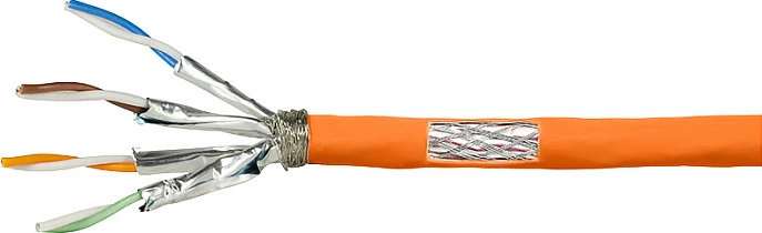 Kabllo rrjeti LogiLink Cat.7 50m, 1000 MHz, S/FTP, 23 AWG, portokalli