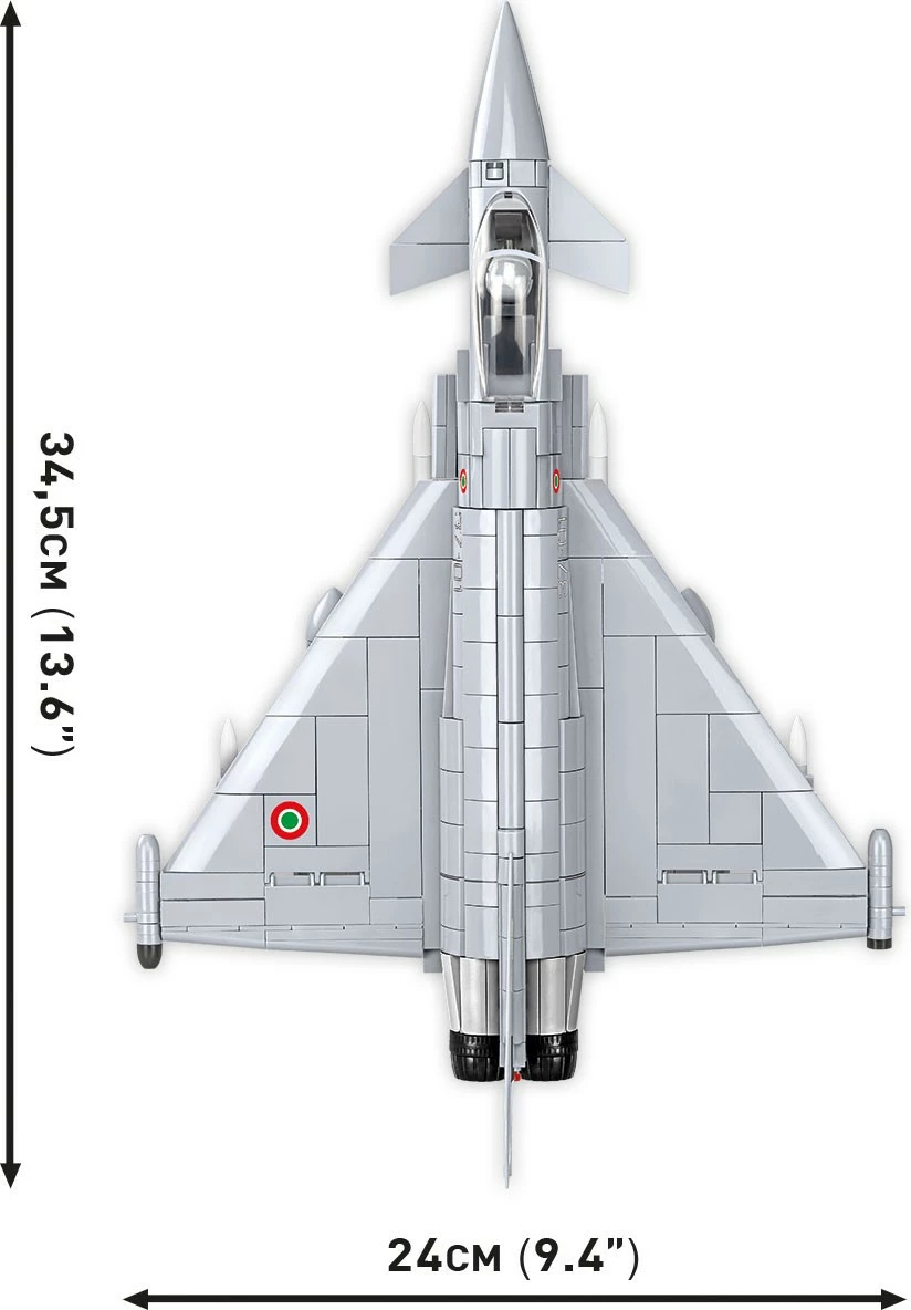 Set blloqesh ndërtimi, Cobi, Eurofighter F2000 Typhoon 5849, 642 copa, shkallë 1:48, seri Armed Forces, plastikë, gri