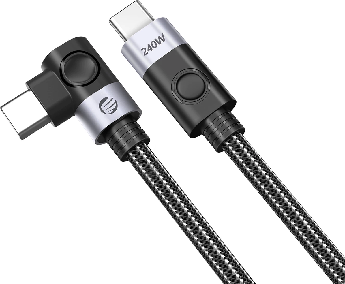 Kabllo USB-C në USB-C Orico CW240 PD 240W 2m me konektor të këndshëm, e zezë