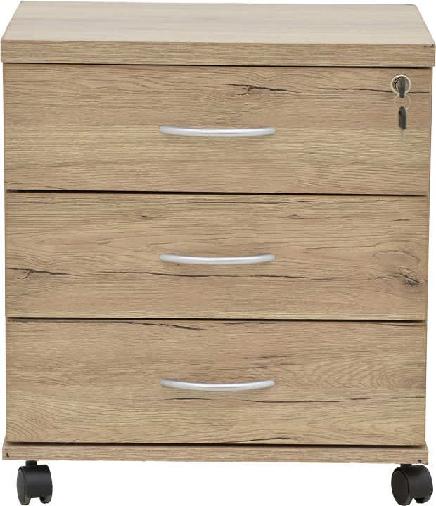 Komodë zyre me rrota, ngjyrë natyrale, Anze, 48x38x53cm