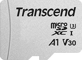 Kartelë memorie Transcend microSDXC 300S 64GB, Class 10, me adapter, argjend