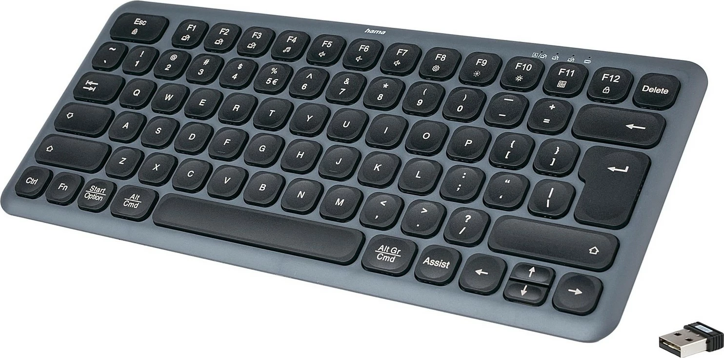 Tastierë Hama WK-500, multi-device, wireless, e zezë-gri
