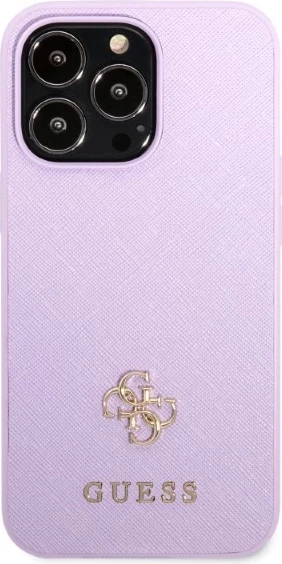 Mbështjellës Guess Saffiano 4G Small Metal Logo për iPhone 13/13 Pro 6.1", vjollcë