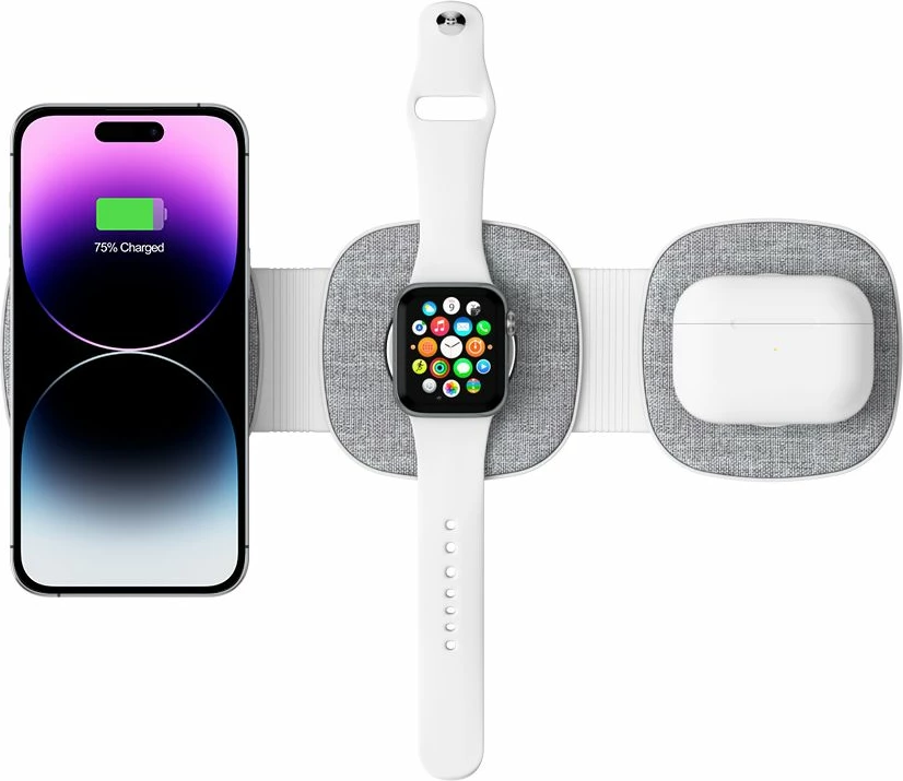 Karikues wireless 3-në-1 Tech-Protect QI15W-A32 me MagSafe, për iPhone/Apple Watch/AirPods, Gri