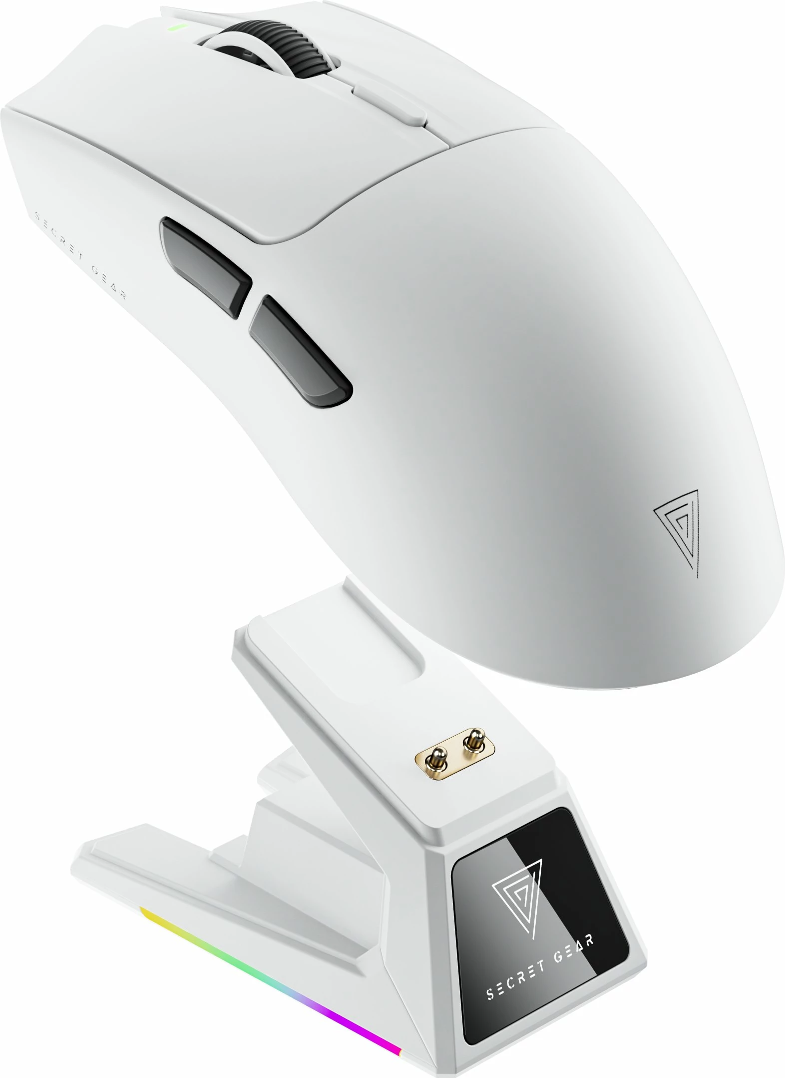Maus gaming Secret Gear ZX1 (GEAR-Z-ZX1-WH) 26000 DPI, 8K, Wireless/USB/Bluetooth, RGB, i bardhë