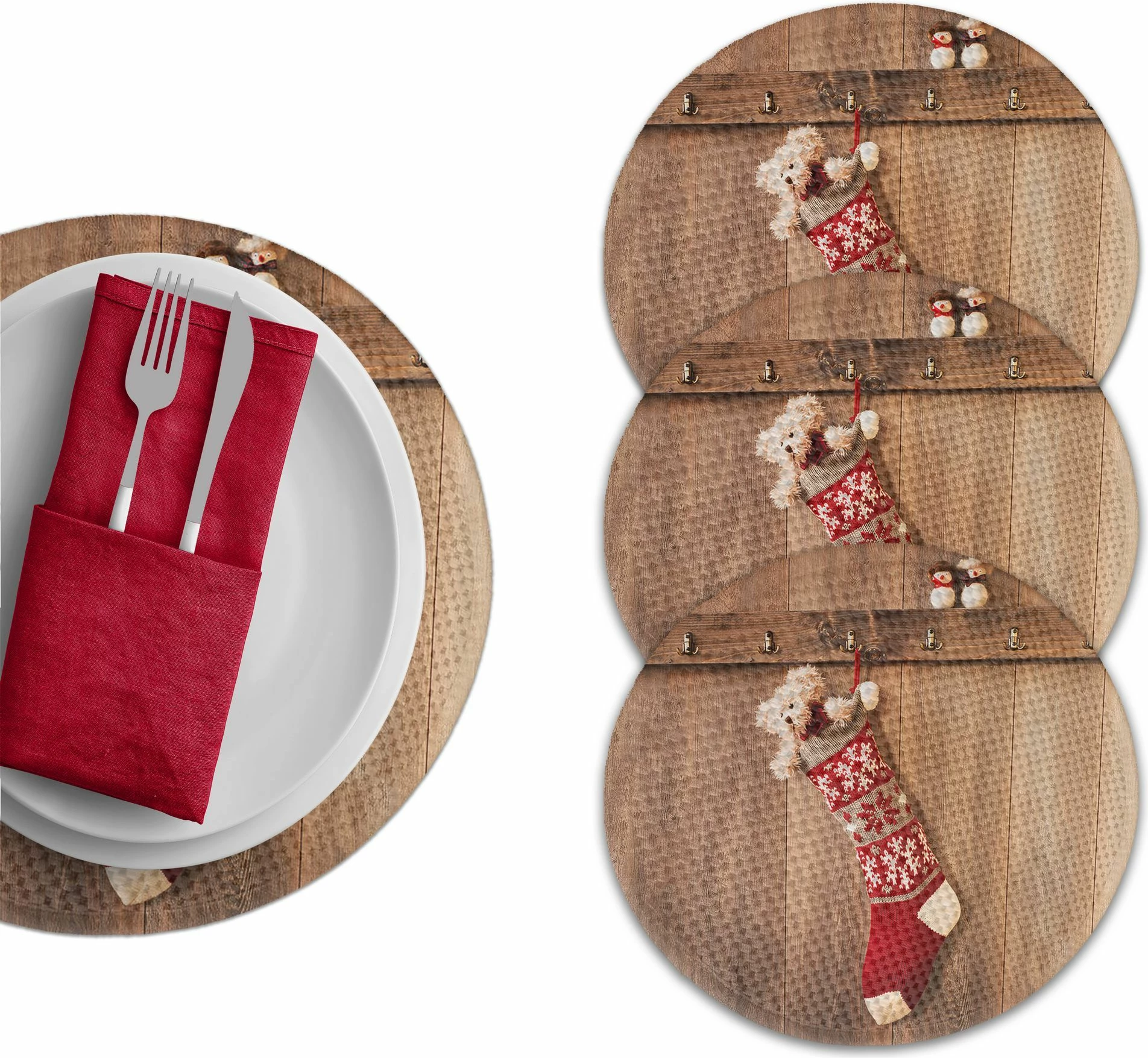 Set 4 copë mbulesa tavoline Hermia Concept, shumëngjyrëshe, 37cm