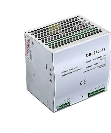 Trafo 12V DC DR-240W 20A për montim në shina