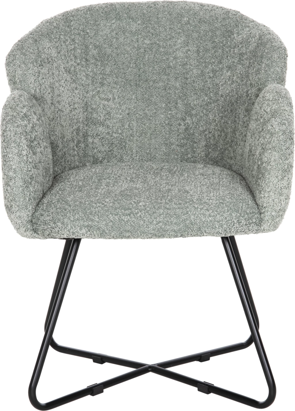 Karrige e rehatshme HARNIS FH9603.05, ngjyrë fistik, bazë metalike e zezë, 59.5x64x77H cm