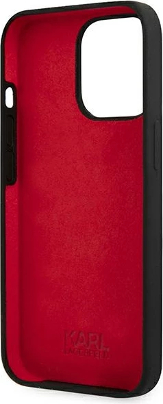 Mbështjellës Karl Lagerfeld për iPhone 13/13 Pro 6.1", silikon, i zi