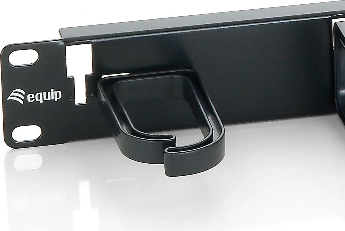 Panel menaxhimi kabllosh Equip 19" rack, plastikë/çelik, 1U, i zi