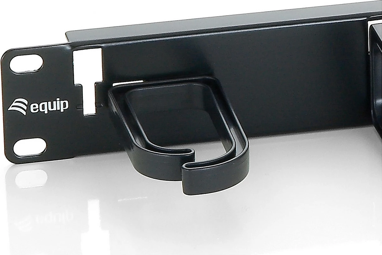 Panel menaxhimi kabllosh Equip 19" rack, plastikë/çelik, 1U, i zi