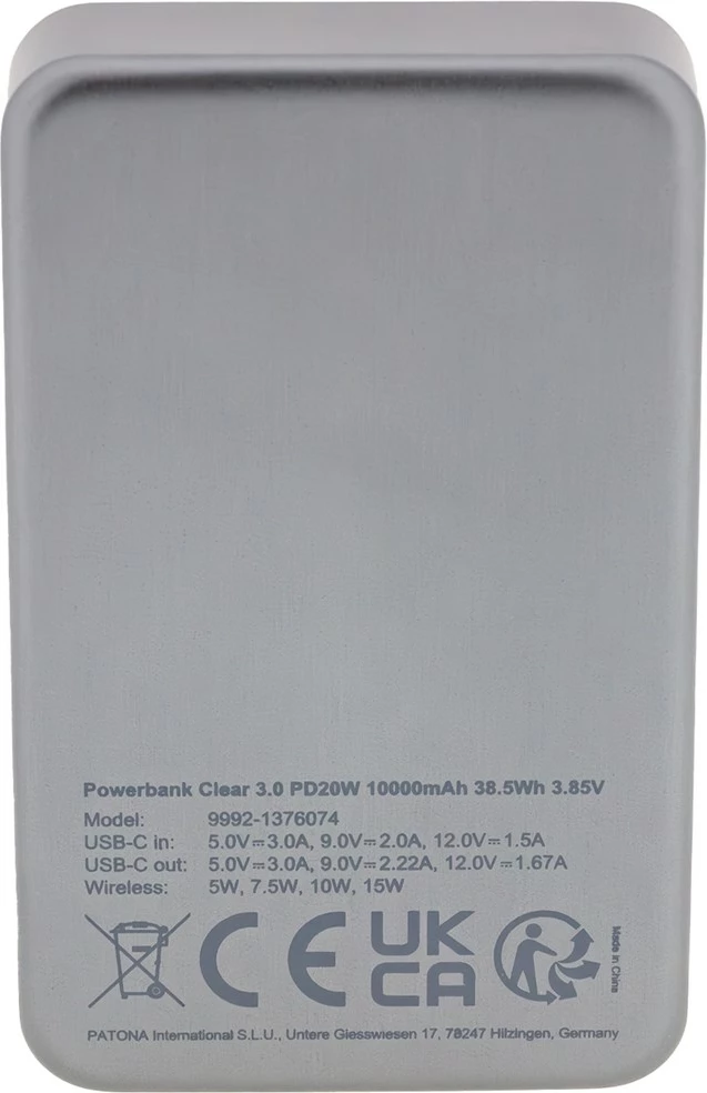 Power bank PATONA 9992, 10000 mAh, LiPo, e zezë