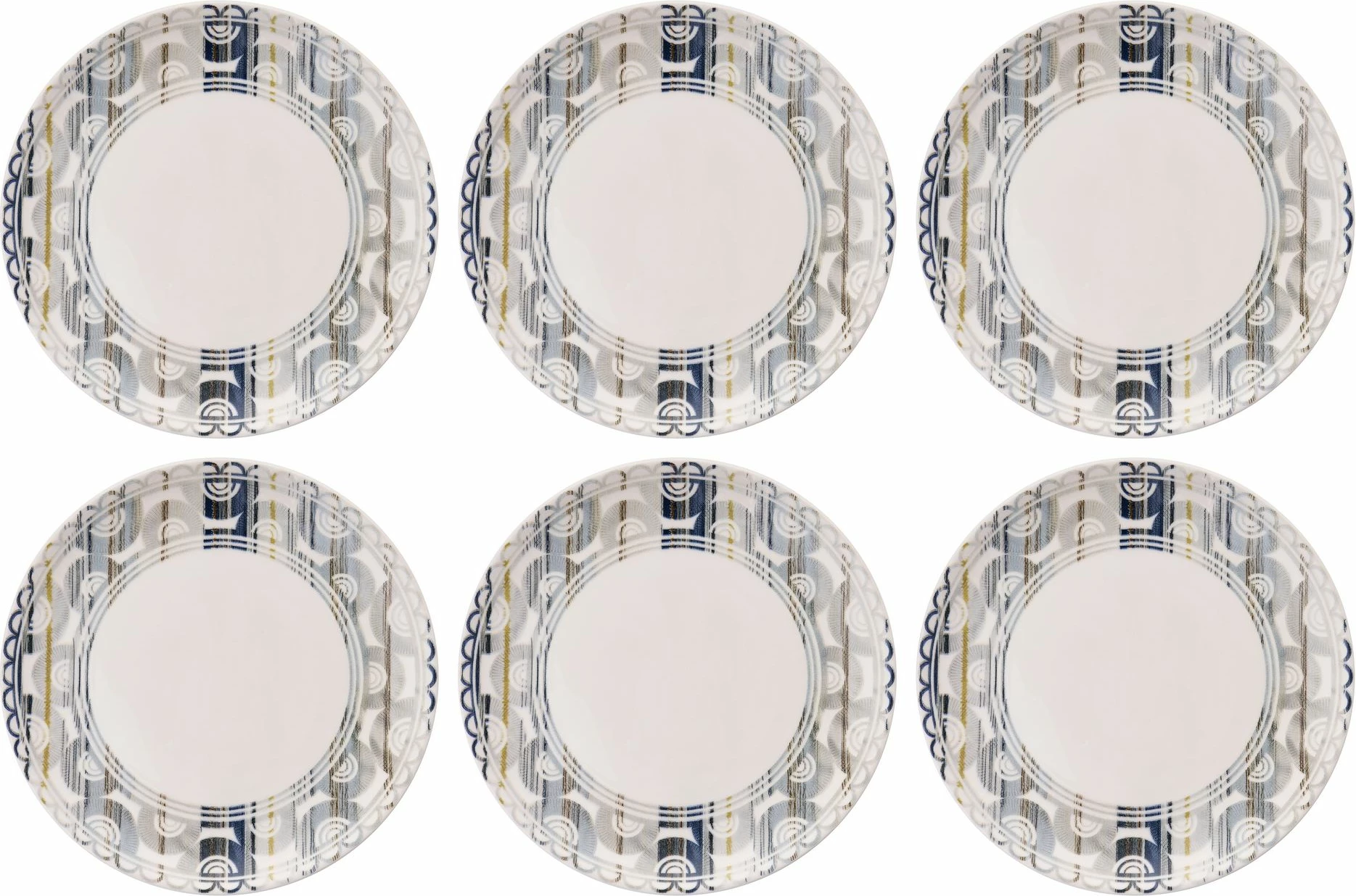 Set pjatash shërbimi (6 copë), Hermia Concept, vija gri