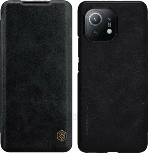 Mbështjellës me kapak NILLKIN QIN për Xiaomi Mi 11, me xhep për kartë, i zi