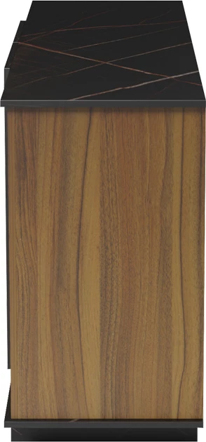 Bufe Zafore, ngjyrë arre me mermer të zi, 180x45x80cm