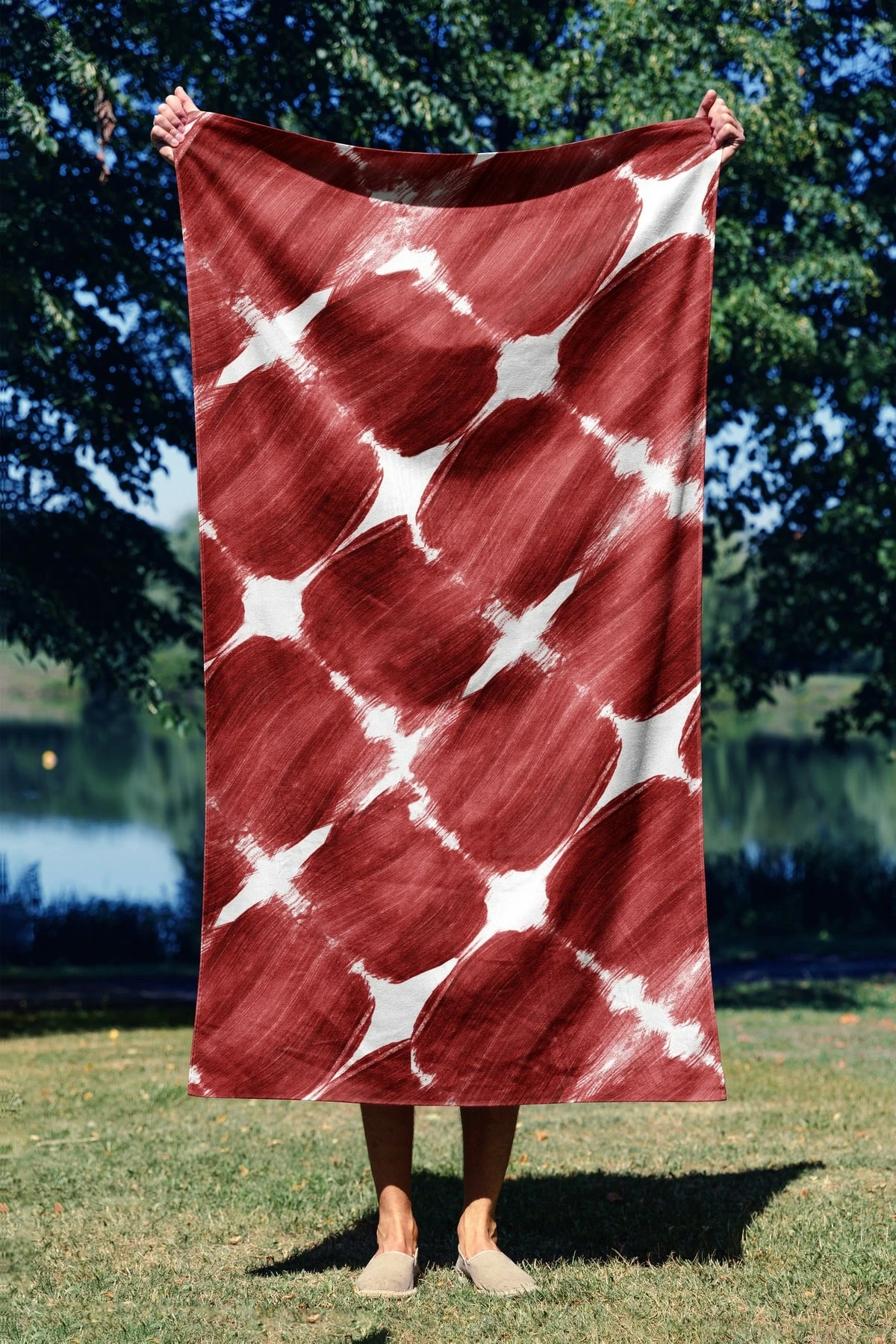 Peshqir plazhi Mijolnir, muskuj të kuq, 90x150cm