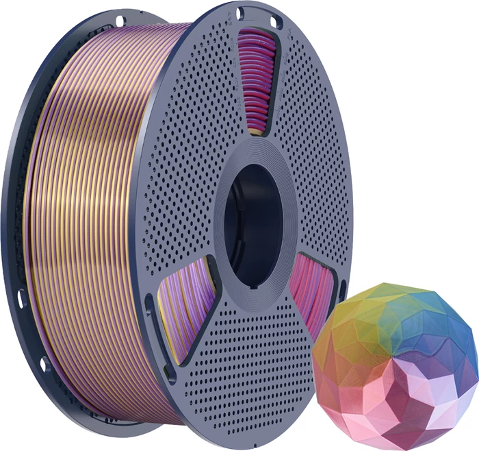 Filament 3D Sunlu PLA+ Silk FC BPRG 1.75mm, forth-color, blu-vjollcë-kuqe-ari